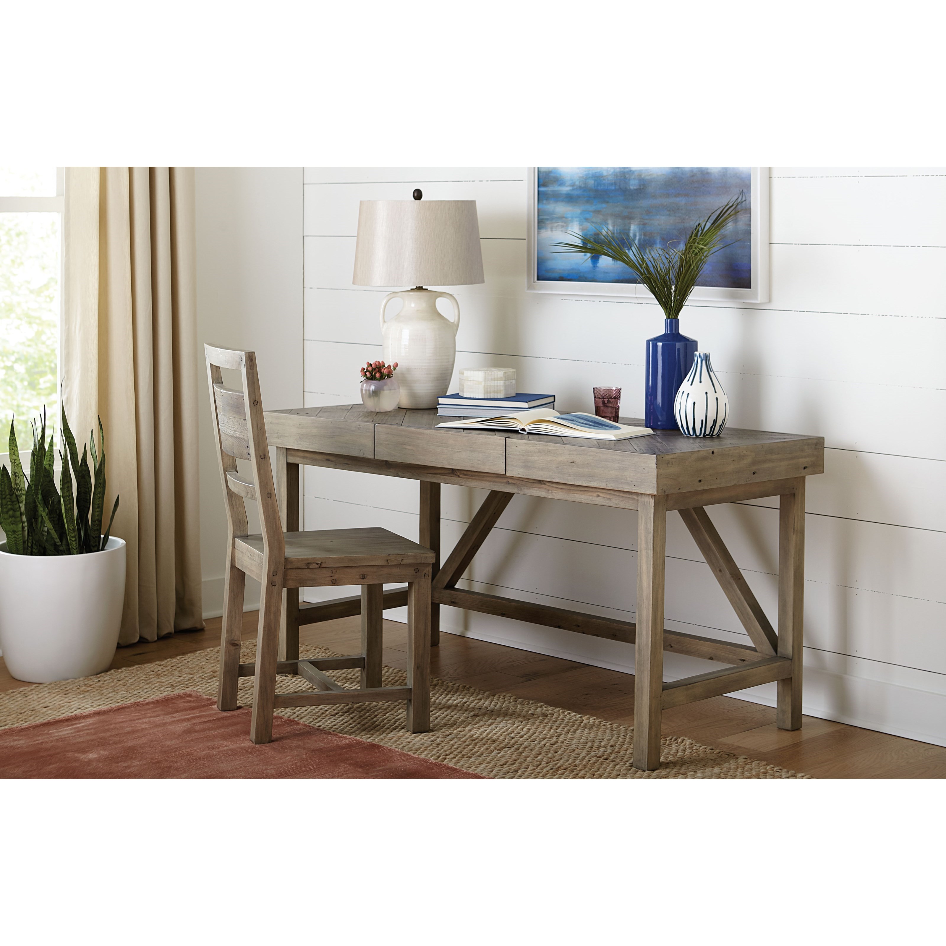 Hammary Reclamation Place Farmhouse Desk Chair with Plank Back Find Your Furniture Office